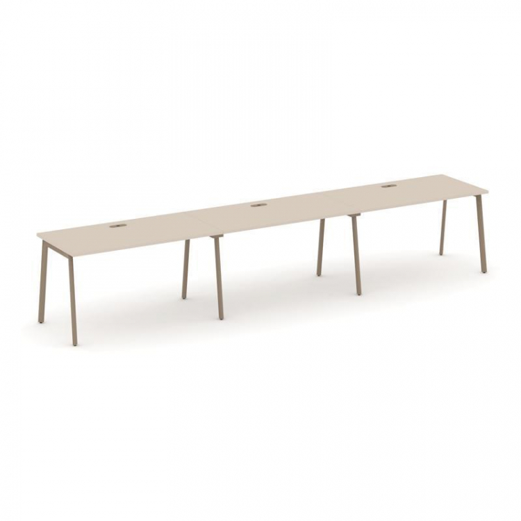 Estetica Рабочая станция 3 места ES.RS-3.3-LP Капучино/Металл Латте 4140*730*750