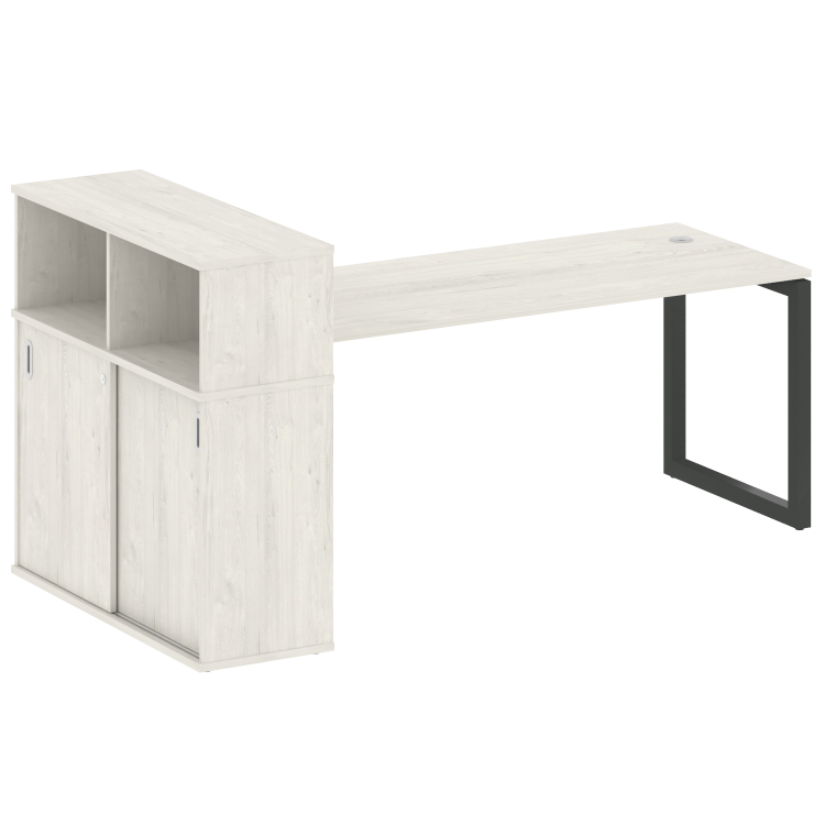 Metal System Quattro Стол письменный с шкафом-купе на О-образном м/к 50БО.РС-СШК-3.5 Т Дуб Наварра/М