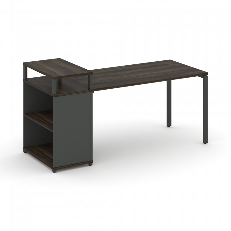 Concept Стол рабочий с опорным стеллажом с верх. горизонтом CN.SP-206 Дуб Мали/Антрацит/Металл Антр