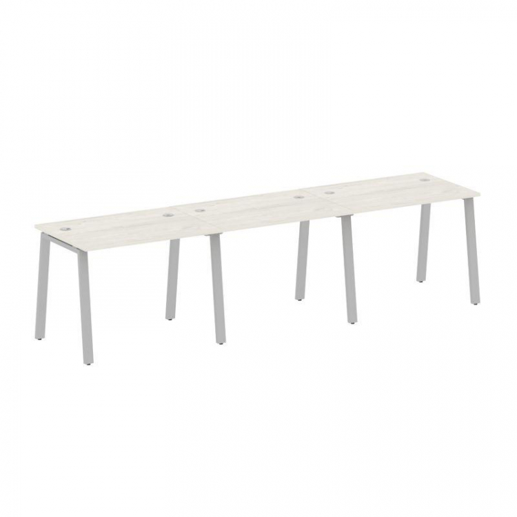 Metal System Рабочая станция на 3 места на А-образном м/к БА.СМ-3.1 Дуб Наварра/Металл Серый 3000*72