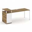 Concept Стол рабочий с опорным распаш. шкафом с верх. горизонтом CN.SP-224 W Сандал Янтарный/Белый