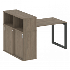Metal System Quattro Стол письменный с шкафом-купе на О-образном м/к 50БО.РС-СШК-3.2 Т Вяз Благородн
