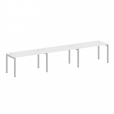 Metal System Quattro Рабочая станция на 3 места на П-образном м/к 50БП.СМ-3.3 Белый/Металл Серый 420
