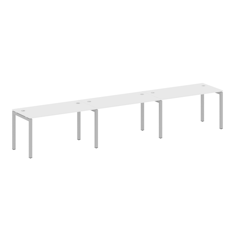 Metal System Quattro Рабочая станция на 3 места на П-образном м/к 50БП.СМ-3.3 Белый/Металл Серый 420