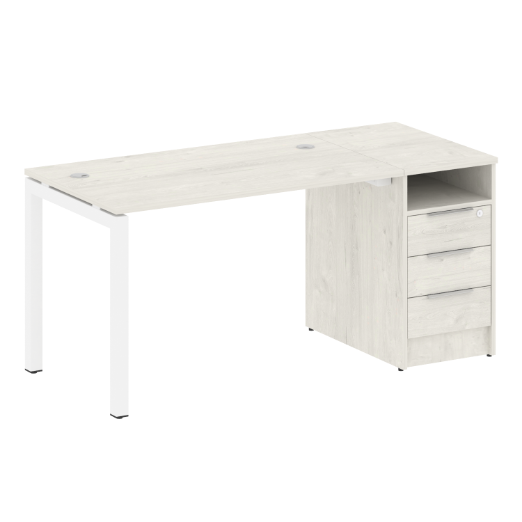 Metal System Quattro Рабочая станция с тумбой на П-образном м/к 50БП.РС-СТП-1.2 Дуб Наварра/Металл Б