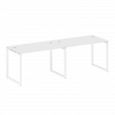 Metal System Quattro Рабочая станция на 2 места на О-образном м/к 40БО.СМ-2.2 Белый/Металл Белый 240