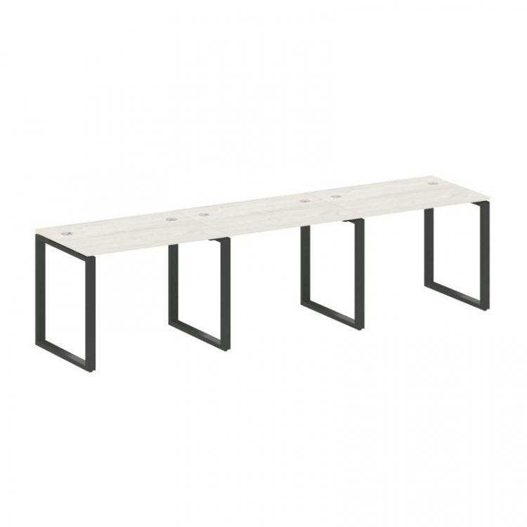 Metal System Рабочая станция на 3 места на О-образном м/к БО.СМ-3.1 Дуб Наварра/Металл Антрацит 3000