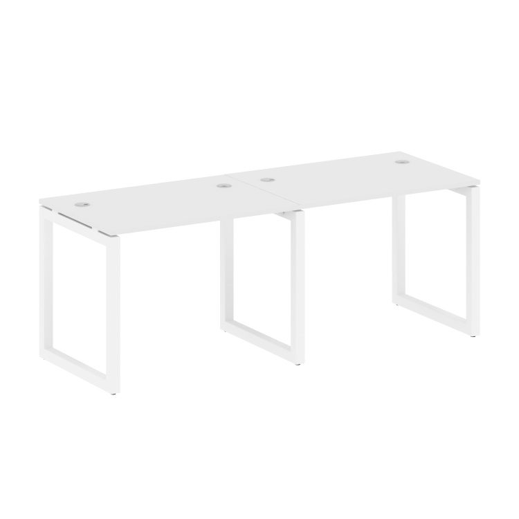 Metal System Quattro Рабочая станция на 2 места на О-образном м/к 50БО.СМ-2.1 Белый/Металл Белый 200