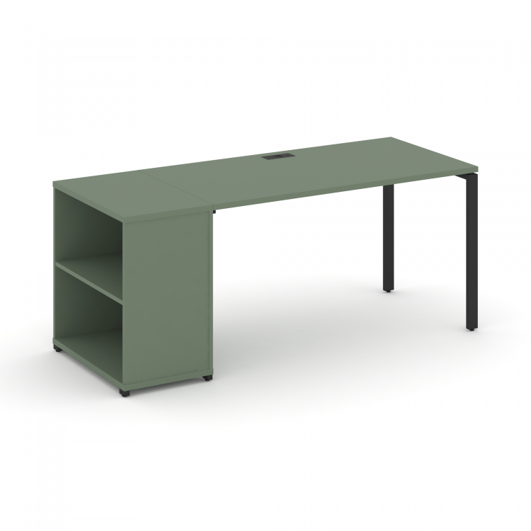 Concept Стол рабочий с опорным стеллажом CN.SP-204 Кобо/Металл Черный 2000*720*750