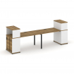Concept Рабочая станция с опорными шкафом-купе с надставкой низ. CN.ORS-238 B Сандал Янтарный/Белый