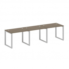 Metal System Рабочая станция на 3 места на О-образном м/к БО.СМ-3.1 Вяз Благородный/Металл Серый 300