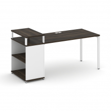 Concept Стол рабочий с опорным стеллажом с верх. горизонтом CN.SP-207 Дуб Мали/Белый Бриллиант/Мета