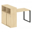 Metal System Стол письменный с шкафом-купе на О-образном м/к БО.РС-СШК-3.2 Т Акация Лорка/Металл Ант