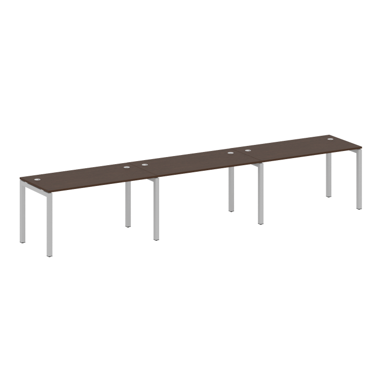 Metal System Quattro Рабочая станция на 3 места на П-образном м/к 50БП.СМ-3.3 Венге Цаво/Металл Серы