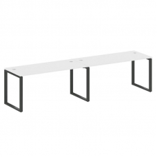 Metal System Рабочая станция на 2 места на О-образном м/к БО.СМ-2.4 Белый/Металл Антрацит 3200*720*7