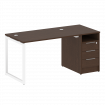 Metal System Quattro Рабочая станция с тумбой на О-образном м/к 40БО.РС-СТП-1.2 Венге Цаво/Металл Бе