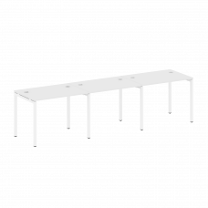 Metal System Quattro Рабочая станция на 3 места на П-образном м/к 40БП.СМ-3.1 Белый/Металл Белый 300