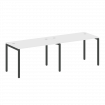 Metal System Quattro Рабочая станция на 2 места на П-образном м/к 40БП.СМ-2.2 Белый/Металл Антрацит