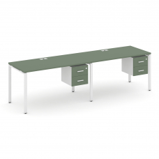 Concept Рабочая станция односторонняя с подвес. тумбами 2 места CN.ORS-114 W Кобо/Белый Бриллиант/Ме