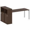 Metal System Quattro Стол письменный с шкафом-купе на П-образном м/к 50БП.РС-СШК-3.5 Т Венге Цаво/Ме