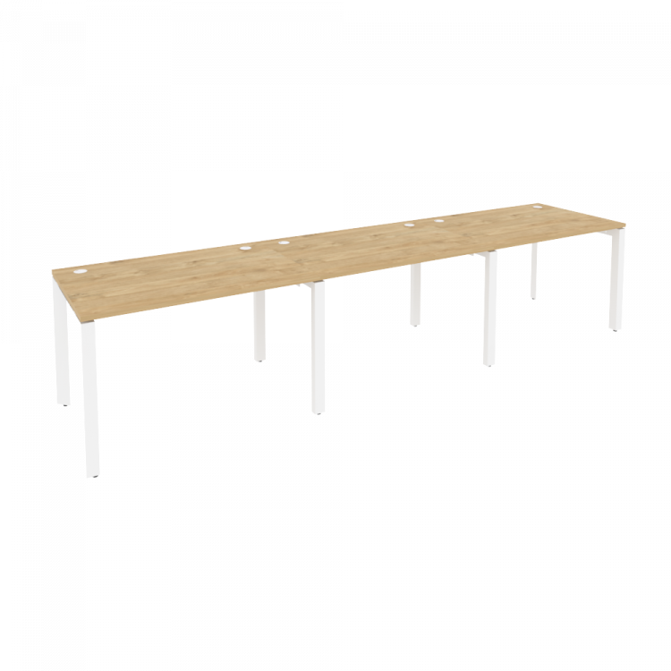 Onix Рабочая станция на П-образном м/к O.MP-RS-3.2.8 Тиквуд Светлый/Металл Белый 3540*800*750