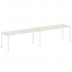 Metal System Рабочая станция на 2 места на П-образном м/к БП.СМ-2.5 Дуб Наварра/Металл Белый 3600*72