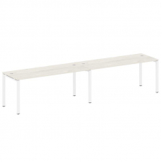 Metal System Рабочая станция на 2 места на П-образном м/к БП.СМ-2.5 Дуб Наварра/Металл Белый 3600*72