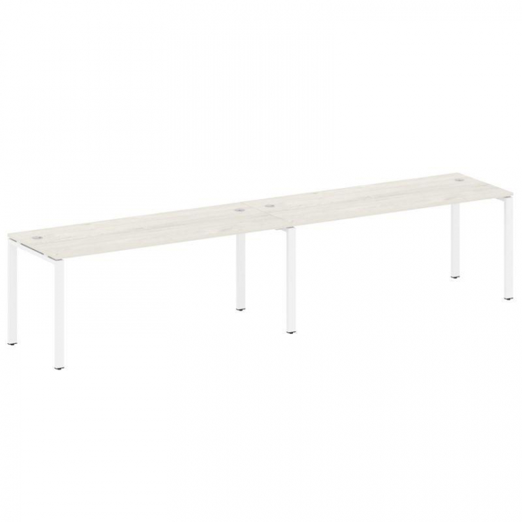 Metal System Рабочая станция на 2 места на П-образном м/к БП.СМ-2.5 Дуб Наварра/Металл Белый 3600*72