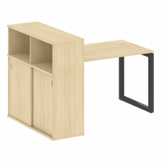 Metal System Quattro Стол письменный с шкафом-купе на О-образном м/к 50БО.РС-СШК-3.2 Т Акация Лорка/