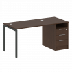 Metal System Quattro Рабочая станция с тумбой на П-образном м/к 40БП.РС-СТП-1.2 Венге Цаво/Металл Ан