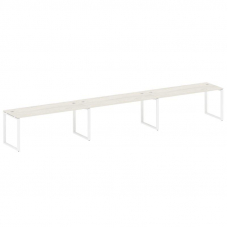 Metal System Рабочая станция на 3 места на О-образном м/к БО.СМ-3.5 Дуб Наварра/Металл Белый 5400*72