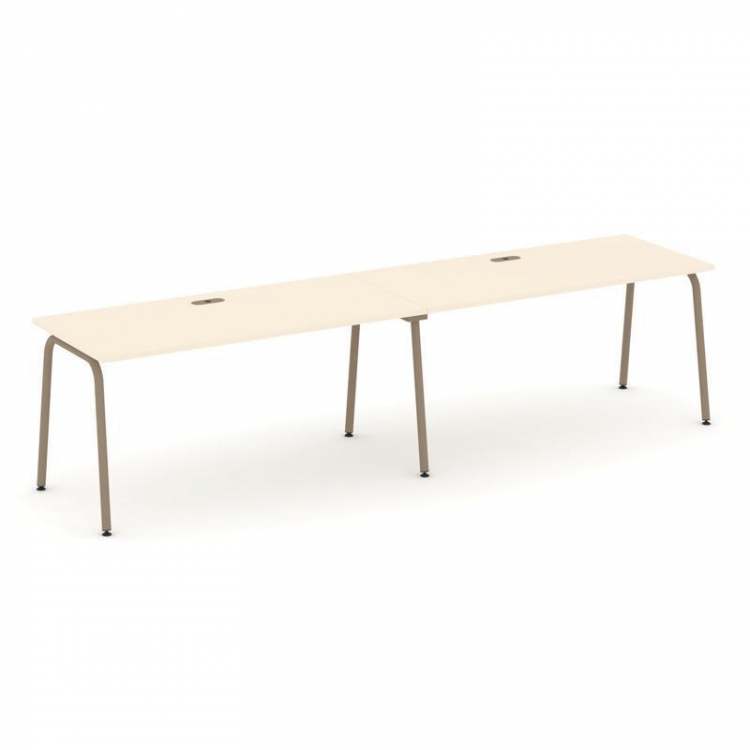 Estetica Рабочая станция 2 места ES.RS-2.4-LK Сатин/Металл Латте 3160*730*750