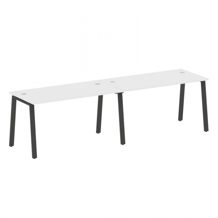 Metal System Рабочая станция на 2 места на А-образном м/к БА.СМ-2.3 Белый/Металл Антрацит 2800*720*7
