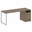 Metal System Quattro Рабочая станция с тумбой на О-образном м/к 40БО.РС-СТП-1.3 Вяз Благородный/Мета