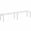 Metal System Quattro Рабочая станция на 2 места на П-образном м/к 40БП.СМ-2.5 Белый/Металл Серый 360