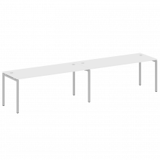 Metal System Quattro Рабочая станция на 2 места на П-образном м/к 40БП.СМ-2.5 Белый/Металл Серый 360