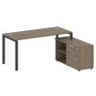 Metal System Рабочая станция с тумбой на П-образном м/к БП.РС-СТС-2.4 (R) Вяз Благородный/Металл Ант