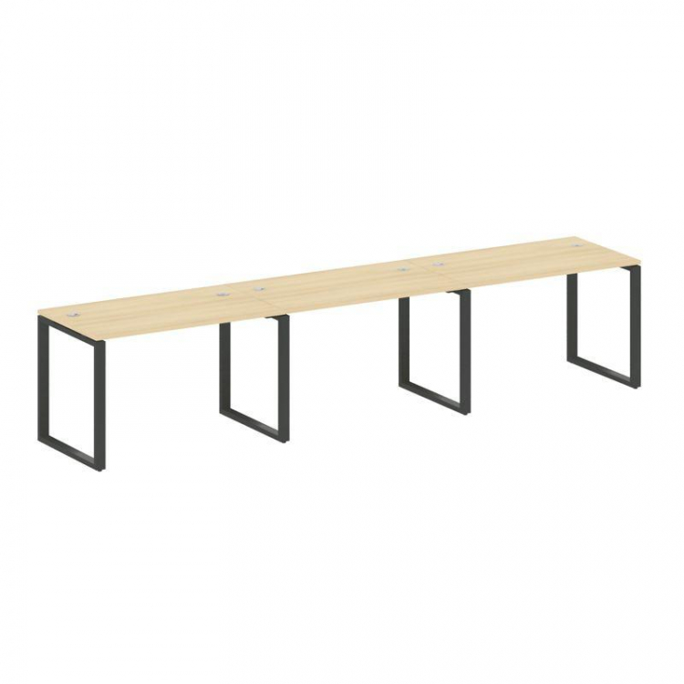 Metal System Рабочая станция на 3 места на О-образном м/к БО.СМ-3.2 Акация Лорка/Металл Антрацит 360