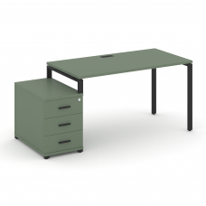 Concept Стол письменный с 1 опорной тумбой CN.SP-301 B Кобо/Металл Черный 980/1346*720*750