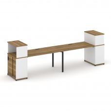 Concept Рабочая станция с опорными шкафом-купе с надставкой низ. CN.ORS-239 B Сандал Янтарный/Белый