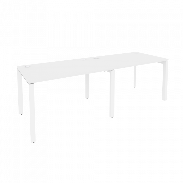 Оникс Рабочая станция на П-образном м/к O.MP-RS-2.2.8 Белый Бриллиант/Металл Белый 2360*800*750