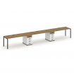 Concept Рабочая станция 3 места с 2 опорными тумбами CN.ORS-436 B Сандал Янтарный/Белый Бриллиант/Ме