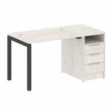 Metal System Quattro Рабочая станция с тумбой на П-образном м/к 50БП.РС-СТП-1.1 Дуб Наварра/Металл А