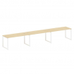 Metal System Рабочая станция на 3 места на О-образном м/к БО.СМ-3.4 Акация Лорка/Металл Белый 4800*7