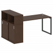Metal System Quattro Стол письменный с шкафом-купе на О-образном м/к 40БО.РС-СШК-3.4 Т Венге Цаво/Ме