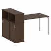 Metal System Quattro Стол письменный с шкафом-купе на П-образном м/к 40БП.РС-СШК-3.3 Т Венге Цаво/Ме