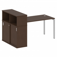 Metal System Quattro Стол письменный с шкафом-купе на П-образном м/к 40БП.РС-СШК-3.3 Т Венге Цаво/Ме