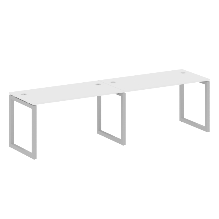Metal System Quattro Рабочая станция на 2 места на О-образном м/к 50БО.СМ-2.3 Белый/Металл Серый 280