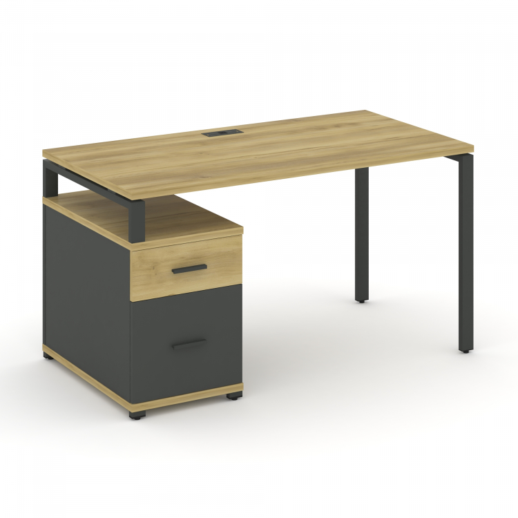 Concept Стол письменный с 1 опорной тумбой CN.SP-306 A Дуб Винченцо/Антрацит/Металл Антрацит 1180/15