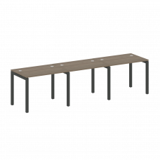 Metal System Quattro Рабочая станция на 3 места на П-образном м/к 50БП.СМ-3.1 Вяз Благородный/Металл